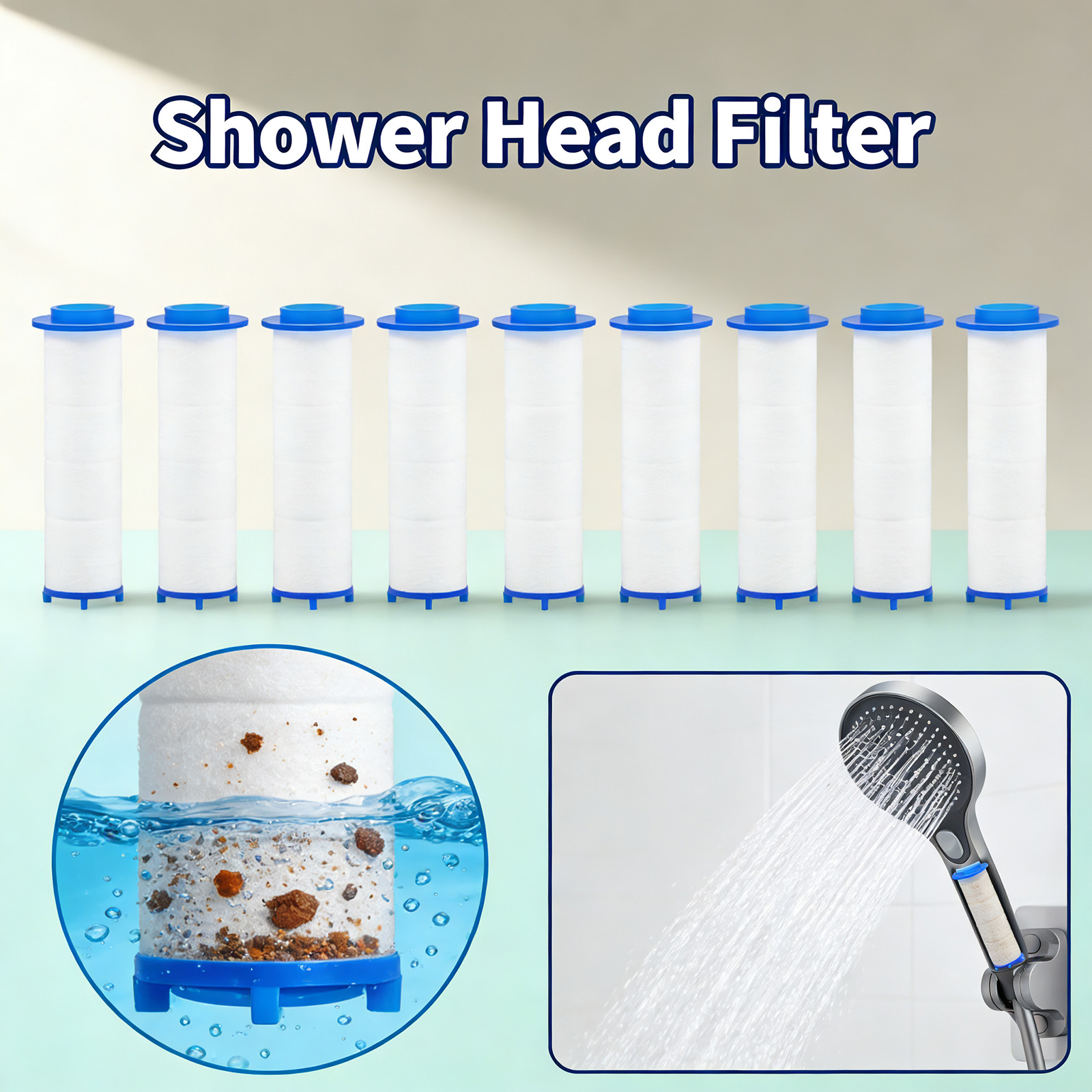 Water Filter Cartridge - 20 Buah Kartrid Filter Pancuran Pengganti