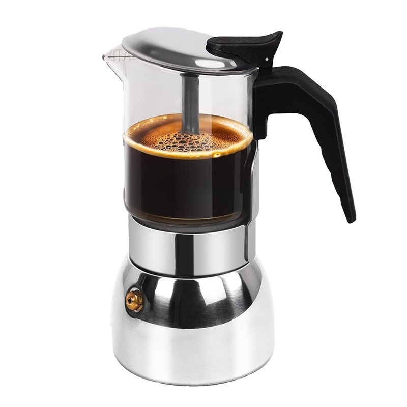 Coffee Equipment Wdt - ABUI-Clear Glass 4 Cup Moka Pot