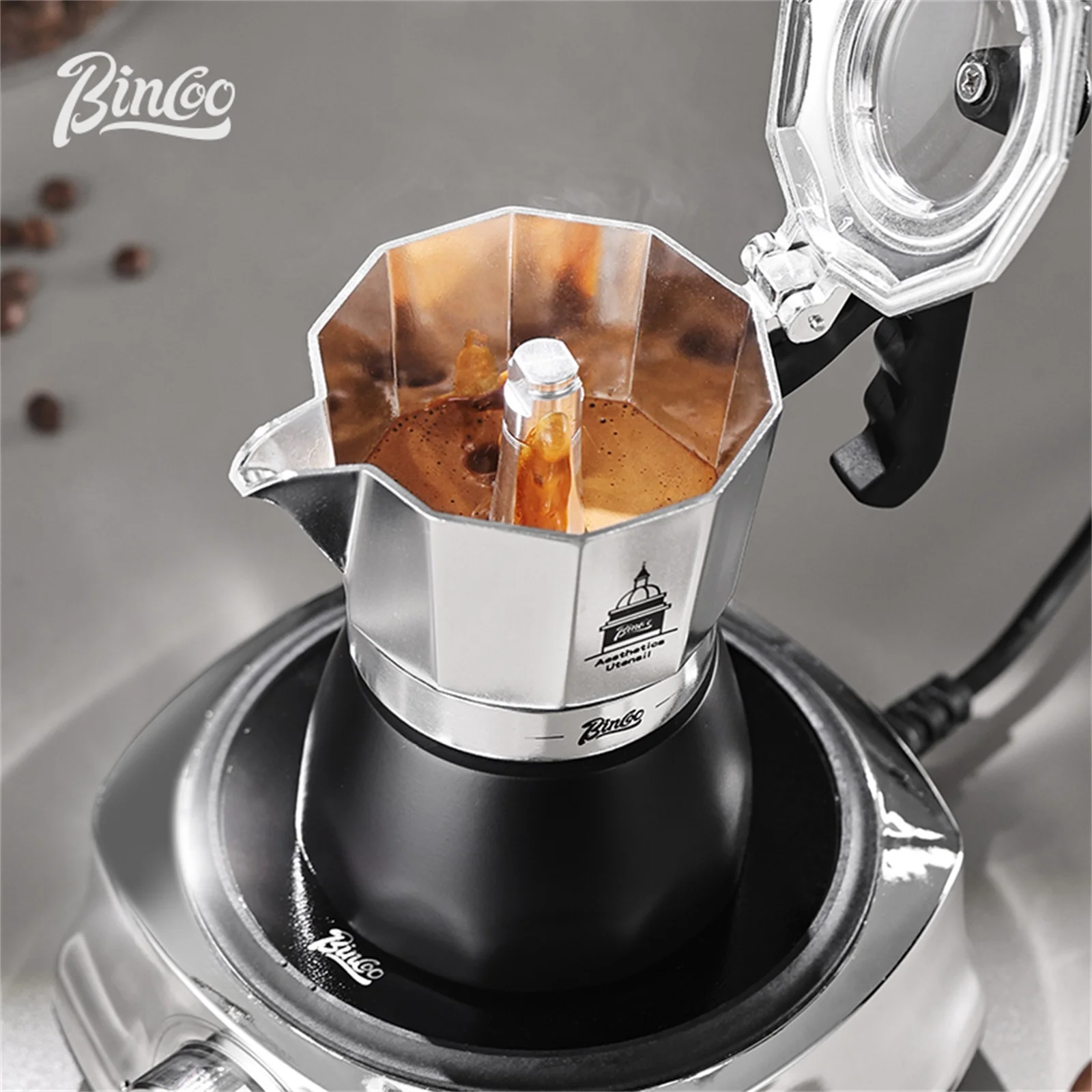 BINCOO Teko Moka Katup Ganda,  - Coffee Equipment Wdt ulasan dan harga