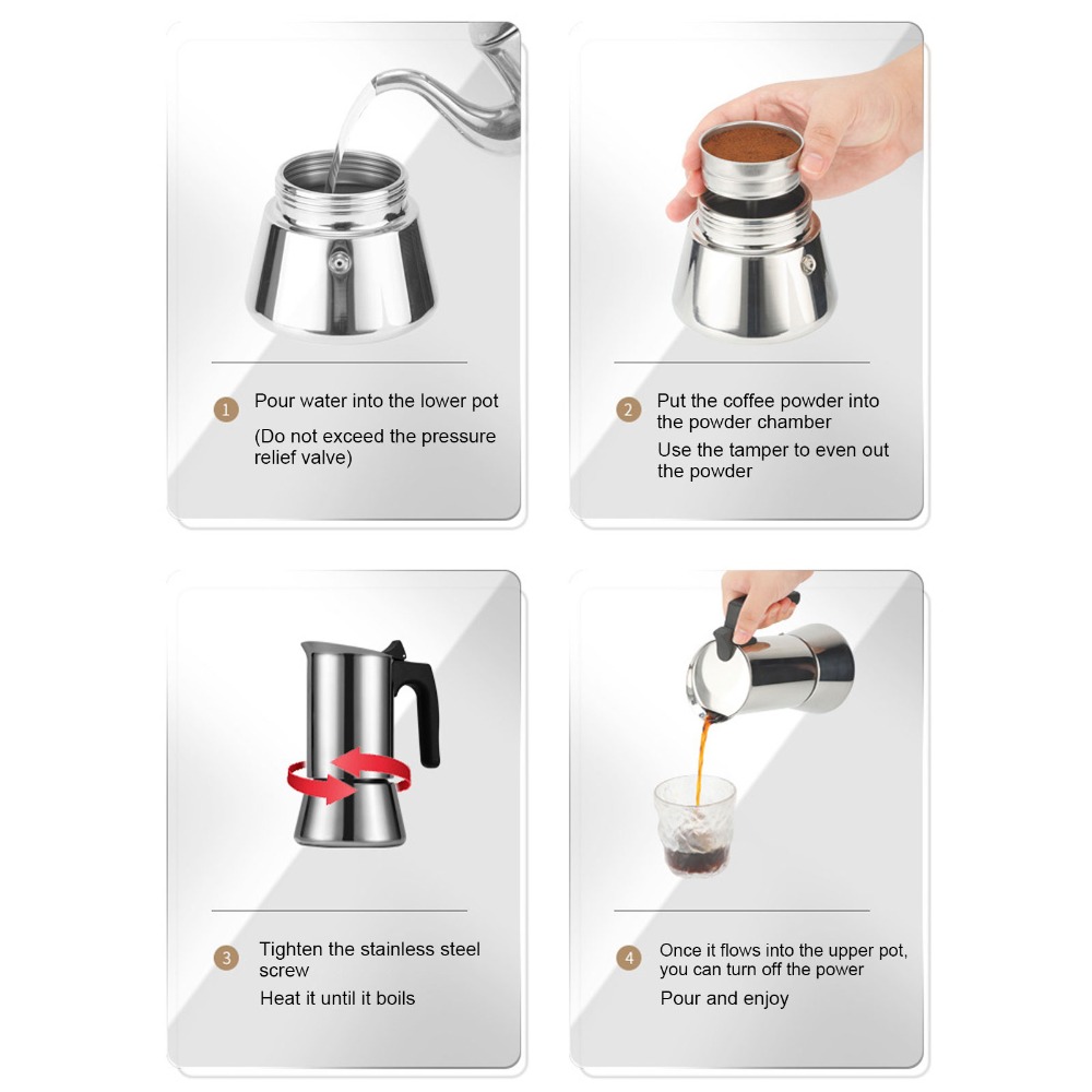 Panci Moka Stainless Steel Kap - Coffee Equipment Wdt ulasan dan harga